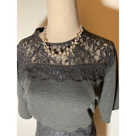 Donna Morgan size 12 gray stretchy dress - Picture 3 of 5